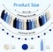 2pcs Boho Tassel Garland,Pom Pom Tassel,6.5 Feet Long 20 Balls Felt Ball Garland(Blue)